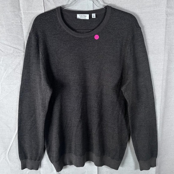 Calvin Klein Other - Calvin Klein Mens Merino Wool Blend‎ Crewneck Sweater Italian Grey Large
